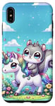 Coque pour iPhone XS Max Kawaii Squirrel on Unicorn Daydream