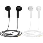 2-pack hörlurar, in-ear-hörlurar med kabel, brusreducerande headset med mikrofon, kompatibel med telefon, surfplatta, Samsung, HuaWei