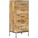 Buffet bahut armoire console meuble de rangement coffre à tiroirs 106 cm bois de manguier massif