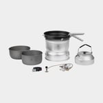 Trangia Gaskök 25 Large, 2100 W + 2 kittlar i HA / hårdanodiserad aluminium 1 stekpanna NS Non Stick-teflon vindskydd UL UltraLight-aluminium kaffepanna griptång rem, Power Gas (230 gram)