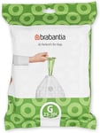 Brabantia Perfectfit Bin Liners (Size G/23-30 Liter) Thick Plastic Trash Bags wi