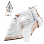 New GEEPAS Cordless Steam Iron 2200W Ceramic Soleplate Self Clean 350ML White UK