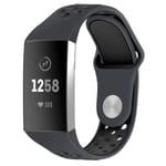 INF Fitbit Charge 3 Armband I Silikon Grått/svart - L Grå/svart