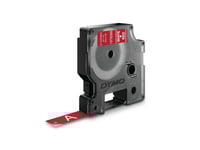 Dymo D1 - Självhäftande - Vitt På Rött - Rulle (1,2 Cm X 3 M) 1 Kassett(Er) Etiketttejp - För Labelmanager 100, 150, 160, 200, 210, 220, 260, 280, 300, 360, 420, 450  Mobilelabeler