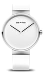 Bering 14539-604 Classic (39mm) White Dial / White Leather Watch