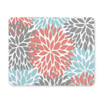 Dahlia Pinnata Flower Coral Gray and Light Blue Rectangle Non-Slip Rubber Mousepad Mouse Pads/Mouse Mats Case Cover for Office Home Woman Man Employee Boss Work