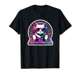 DJ Cat Vinyl Retro Scratching Rap Music Lover Turn Tables T-Shirt