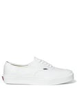 Vans Mens Authentic Trainers - White, White/White, Size 6, Men