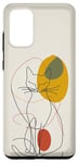 Coque pour Galaxy S20+ Minimalistic Cat Drawing Lines Phone Cover