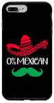 Coque pour iPhone 7 Plus/8 Plus Drôle 0% mexicain avec sombrero pour costume Cinco de Mayo