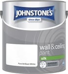 Johnstone's Silk Emulsion Paint Walls & Ceilings Pure Brilliant White 2.5L