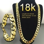 Fashion Herr 18K Guld Halsband Kubansk Kedja Halsband För Män Smycken