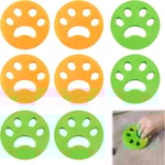 8-pack anti-hår tvättmaskin anti-hår borste husdjur tvätt hår fångare (grön och orange) tvättmaskin och torktumlare för hundhår katthår