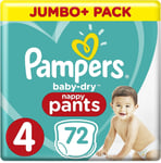 Pampers Baby-Dry Nappy Pants  Size 4- 72pcs