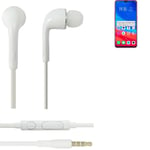 Headphones for Oppo F9 headset in ear plug white