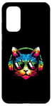 Galaxy S20 Cat With Headphones Tie Dye - Vintage Cat Kitten Music Lover Case