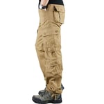 WDXPYA Men'S Cargo Pants,Men Loose Straight Multi Pockets Overalls Long Trousers Mens Casual Cotton Joggers Track Military Tactical Pants,28