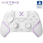 PDP Victrix Pro BFG sans fil Gaming Manette pour Playstation 5 / PS5, PS4, PC, Modular Gamepad, Remappable Buttons, Customizable Triggers/Paddles/D-Pad, PC App White