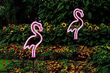 Solcellsdriven Flamingo LED-lampa 1- eller 2-pack