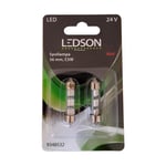 Lampa, C5W 24V LED Röd 36 mm , 2-pack Ledson