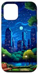 iPhone 15 New York City Evening Stars Retro Pixel art Case