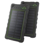 Solar Charger Power Bank 10000mAh - 2-Pack Portable Powerful Rugged Long Lasting Battery Pack for iPhone, Samsung, Android & More, Charging Unit for Mobile Phone for Camping & Travel