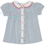 Flöss River Kortärmad Blus Blue Soft White Gingham | Blå | 74 cm