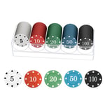 Pokerchips 5 forskellige værdier 100-pak