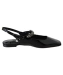 Jimmy Choo WoMens Black Patent Leather Mahdis Flat Shoes - Size EU 36