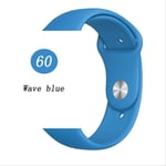 SQWK Strap For Apple Watch Band Silicone Pulseira Bracelet Watchband Apple Watch Iwatch Series 5 4 3 2 38mm or 40mm ML Wave blue