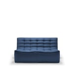 Ethnicraft - N701 Sofa 2-Seater - Blue - Soffor - Jacques Deneef - Blå - Trä/Textilmaterial/Skum