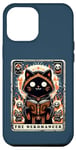 Coque pour iPhone 14 Pro Max The Nekomancer Carte de tarot humoristique avec chat nécromancien
