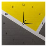 BestIdeas Wall Clocks Yellow White And Grey Background Battery Operated Number Clock for Bedroom Living Kitchen Office Home Decor Silent & Non-Ticking