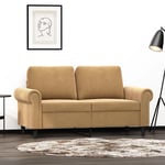 2-personers sofa 120 cm fløjl brun