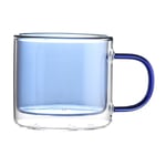 Water Mugs Glass Coffee Cups Double Walled Heat Insulated Cup Blue 250ml