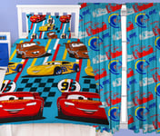 Disney Cars Dinoco Single Duvet & Matching 66" x 54" Drop Readymade Curtains Bedding Set