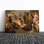 Big Box Art Canvas Print Wall Art Peter Paul Rubens The Triumph of Bacchus | Mounted & Stretched Box Frame Picture | Home Decor for Kitchen, Living Room, Bedroom, Hallway, Multi-Colour, 20x14 Inch