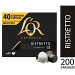 L'OR Ristretto Nespresso Compatible  5 x 40 (5 Packs, 200 Coffee Pods)