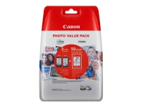 Canon PG-545 XL/CL-546XL Photo Value Pack - Svart, gul, cyan, magenta, färg (cyan, magenta, gul) - original - bläckbehållare / papperspaket - för PIXMA TR4551, TR4650, TR4651, TS3350, TS3351, TS3352, TS3355, TS3450, TS3451, TS3452