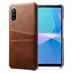 Sony Xperia 10 III skal med korthållare - Brun Brun