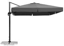 Parasol Schneider Rhodos, anthracite, carré 300 x 300 cm, 782-15, cadre en aluminium/acier, housse en polyester, 24 kg, anthracite