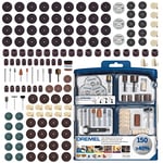 Dremel Coffret de 150 accessoires Dremel pour outils rotatifs pour graver, découper, poncer, meuler, nettoyer et polir