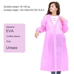 JI Fashion EVA Women Man Raincoat Thickened Waterproof Protective Clothing Adult Clear Transparent Camping Hoodie Rainwear Suit-Pink_One size