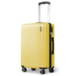 LUGG Valise ABS de 71,1 cm avec serrure d'indentation TSA, poignée de chariot en aluminium, roues pivotantes à 360°, matériau résistant à l'eau et durable, compatible avec les compagnies aériennes (75