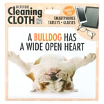 British Bulldog Dog Novelty Gift - Microfibre Cleaning Cloth for Your Smartphone, Tablet, Camera Lens, Glasses, Laptop Screen