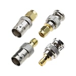 4pcs BNC to SMA Radio Antenna RF Coaxial Adapters Connectors Male/Female to Male/Female Converter For CB Radio Handheld Amateur Radio