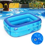 H.aetn Kids Outdoor Inflatable Pool,Fast Set Pool Paddling Pools For Baby Child Adults,Large Blow Up Pool Swimming Pool,Garden Kiddie Pools Blue 120x78x37cm