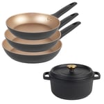 Russell Hobbs COMBO-8350 Pan Set With Cast Iron Stockpot, Enamel Coated
