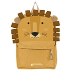 Schneiders 49456-021 Sac à dos pour enfant Motif lion Jaune moutarde avec 2 compartiments zippés, poches latérales, rembourrage dorsal, imperméable pour la maternelle, les loisirs et les voyages