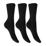 Dam/Dam Extra Fine Silk Touch Bambu Strumpor (3 Par) UK 4 Black UK 4-7 EUR 37-41